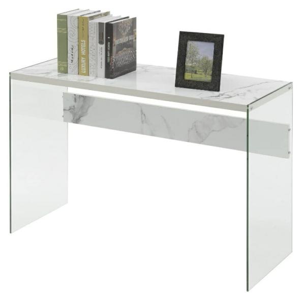 大理石風 コンソールテーブル フェイクホワイトマーブル 白テーブル Convenience Concepts SoHo Console Faux White Marble
