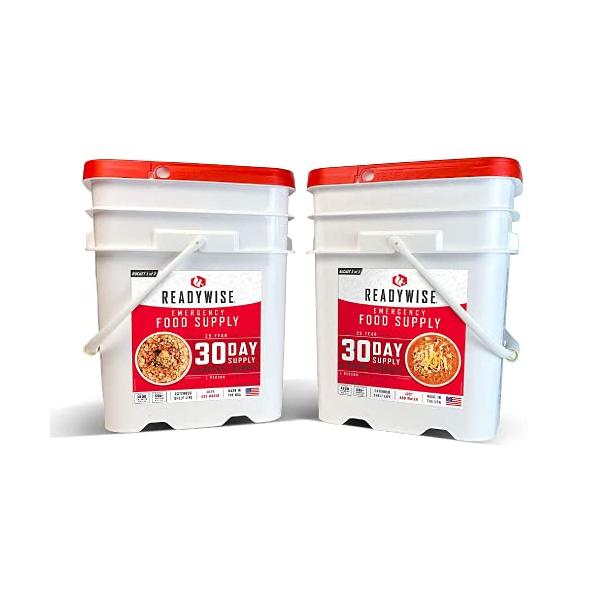ReadyWise  30日間の非常食の供給  2 バケット  1日あたり1,800カロリー  1日あたり50Gのタンパク質 並行輸入品】ReadyWise 30日間の非常食の供給 2 バケット 1日あたり