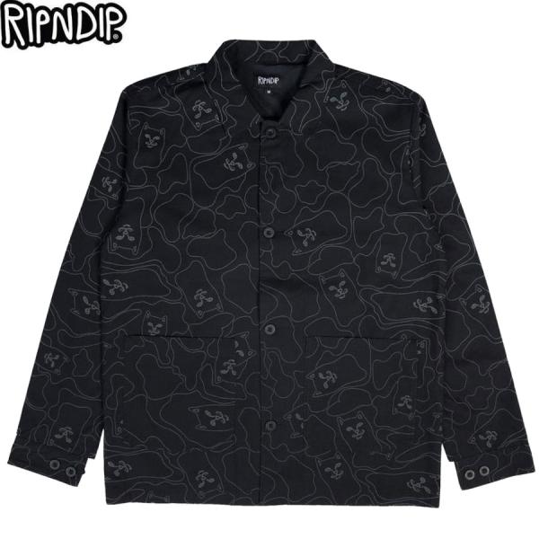 RIPNDIP NERMAL LINE CAMO MILITARY JACKET BLACK 3M リップンディップ