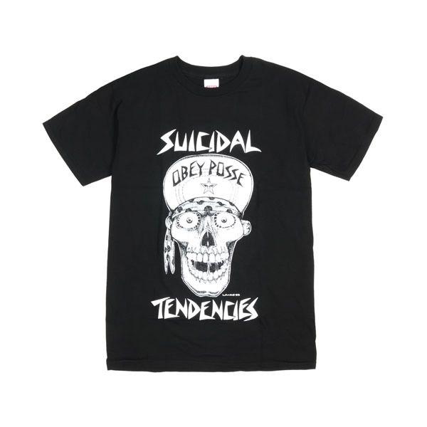 OBEY × SUICIDAL TENDENCIES スーサイダルテンデンシーズ FLIP CAP SKULL Tシャツ BLACK ブラック  :02115318014:American Rush Store 通販 