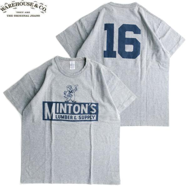 WAREHOUSE ＆CO. 2ND HAND 4064 MINTON'S S/S T SHIRT HETAHER GREY ウェアハウス カンパニー 半袖 プリント Tシャツ ヘザーグレー メンズ レディース 日本製