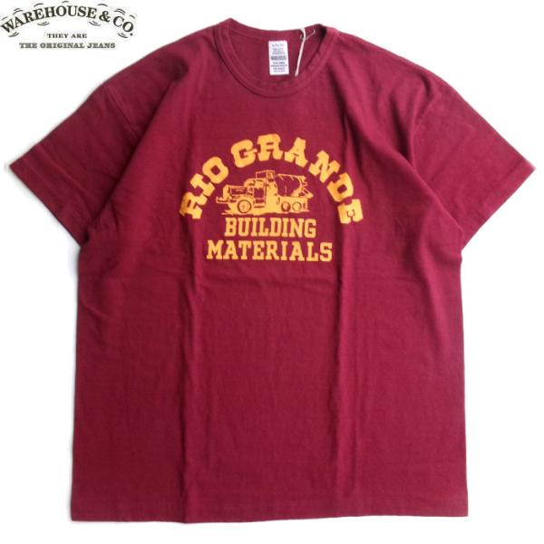 WAREHOUSE ＆CO. 4064 RIO GRANDE S/S T SHIRT WINE ウェアハウス カンパニー 半袖 プリント Tシャツ ワイン メンズ レディース 日本製