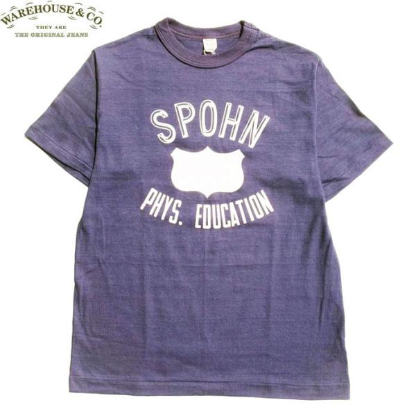 WAREHOUSE ＆CO. 4601 SPOHN T-SHIRTS NAVY ウェアハウス カンパニー メンズ 半袖 プリント Tシャツ ネイビー ナスコン