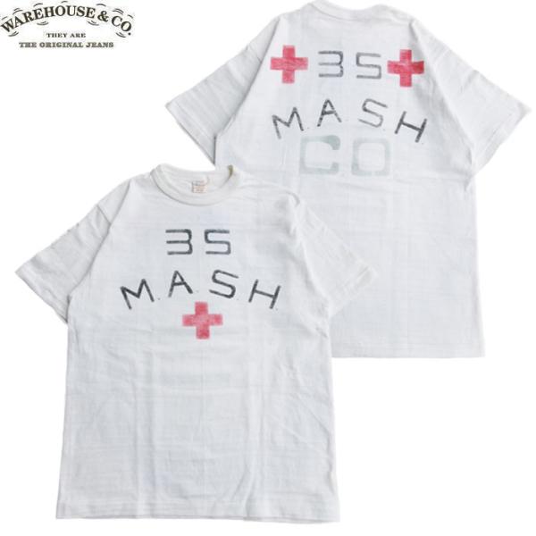 WAREHOUSE ＆CO. 4601 M.A.S.H S/S T SHIRT OFF WHITE  ウェアハウス カンパニー 半袖 プリント Tシャツ オフホワイト メンズ レディース