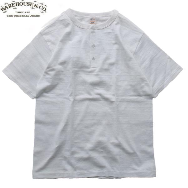 WAREHOUSE ＆CO.HENLEY NECK T-SHIRTS 4601 WHITE ウェアハウス カンパニー メンズ 半袖 ヘンリーネック Tシャツ オフ ホワイト