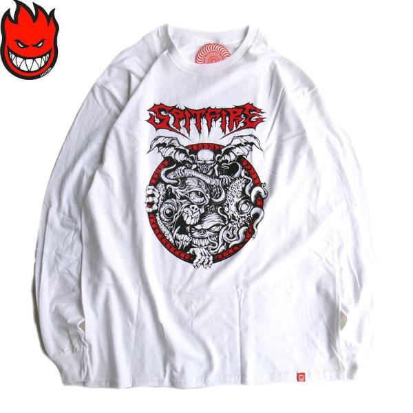 SPITFIRE WHEELS SPITFIRE DEMON GATE L/S T-SHIRTS WHITE/RED