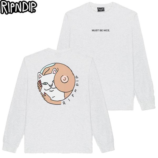リップンディップ 長袖 Tシャツ アッシュ 猫 ロンT メンズ 
