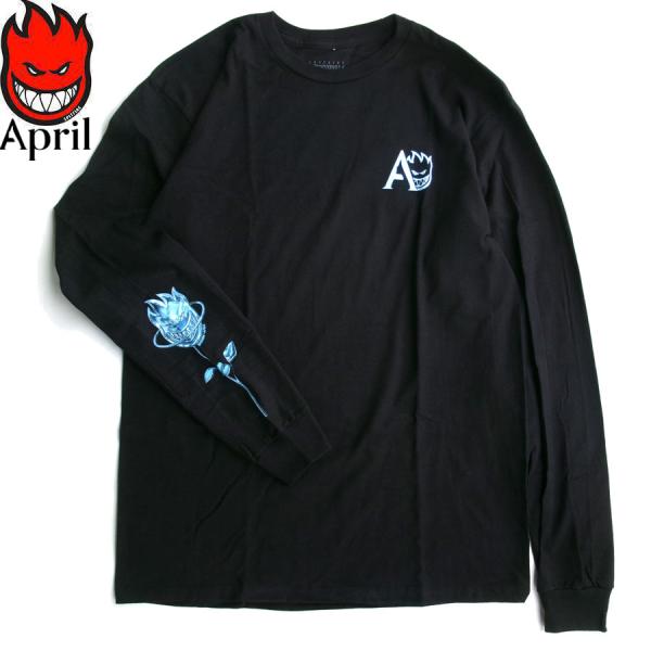 SPITFIRE APRIL BIGHEAD ROSE L/S T-SHIRTS BLACK スピットファイヤー 半袖 Tシャツ ブラック メンズ レディース ロンT エイプリル スケートボード コラボ