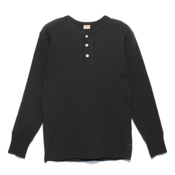 ヘルスニット スーパーヘビー ワッフル ヘンリーネック サーマル 長袖 Tシャツ ブラック HEALTHKNIT 990 SUPER HEAVY WAFFLE HENLEY NECK L/S T-SHIRTS BLACK