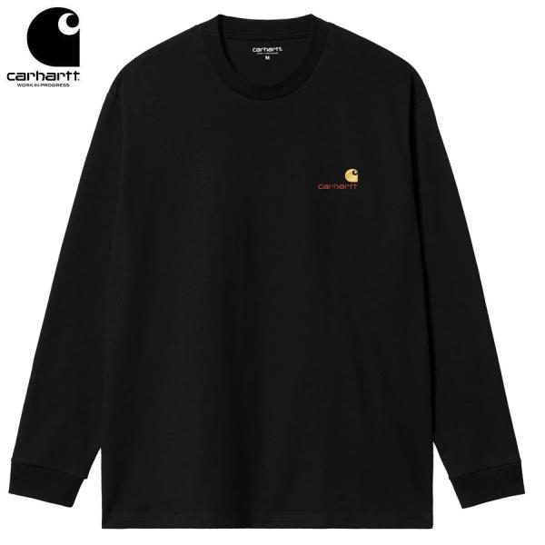 CARHARTT WIP L/S AMERICAN SCRIPT T-SHIRT BLACK I029955 カーハート アメリカンスクリプト 長袖 Tシャツ メンズ ブラック ルーズフィット ロンT