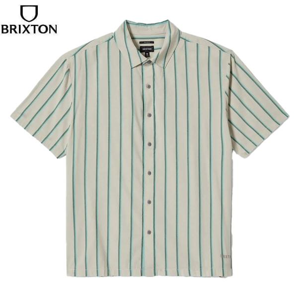 Brixton CRU ストライプ 半袖シャツ M BRIXTON（ブリクストン） メンズ 半袖シャツ ストライプ スケート