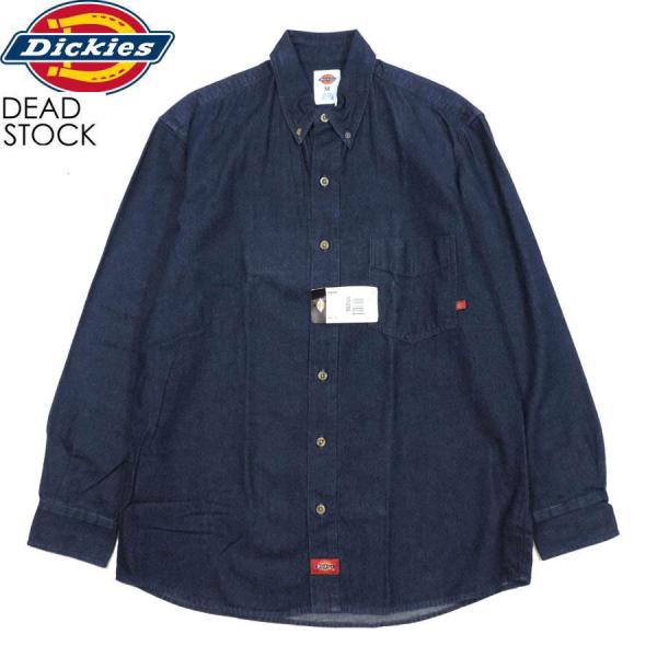 DEAD STOCK DICKIES WL300RNB DENIM BD L/S SHIRTS BLUE ディッキーズ デッドストック デニム ボタンダウン 長袖 シャツ ブルー メンズ レディース