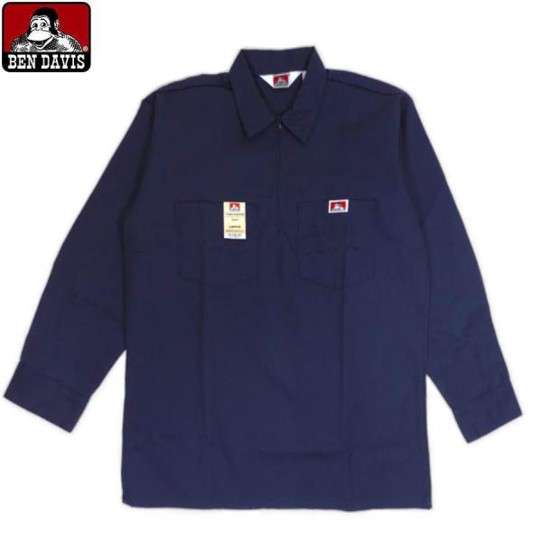 BEN DAVIS（ベンデイビス） BEN DAVIS BD200 L/S HALF ZIP SHIRTS NAVY