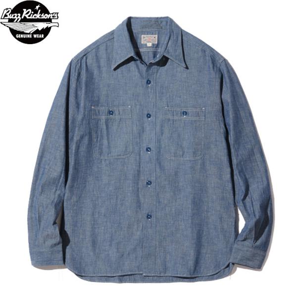 バズリクソンズ シャンブレー ワーク シャツ 長袖 ブルー BUZZ RICKSON'S CHAMBRAY WORK SHIRTS BLUE BR25995 送料無料