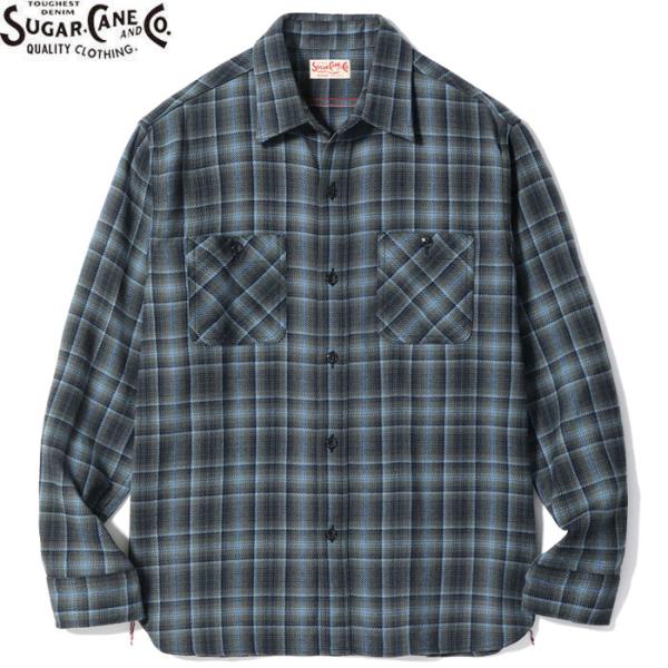 SUGAR CANE SC29563 TWILL CHECK WORK SHIRT BLACK シュガーケーン ツイル チェック ワーク シャツ 長袖 メンズ レディース ブラック 送料無料