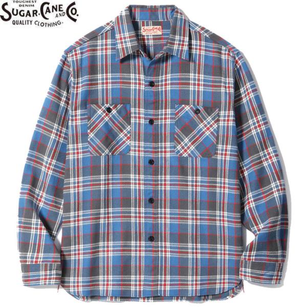 【新品未使用】シュガーケーン ツイルチェックワークシャツ SC29564 SUGAR CANE SC29564 TWILL CHECK WORK SHIRT BLUE シュガーケーン