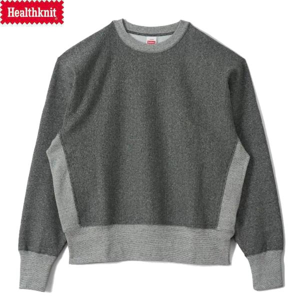 HEALTHKNIT HR-M151 LOCKER WEIGHT CREW NECK SWEAT HEATHER CHACOAL ヘルスニット ロッカー ウェイト スウェット クルーネックスウェット ヘザー チャコール