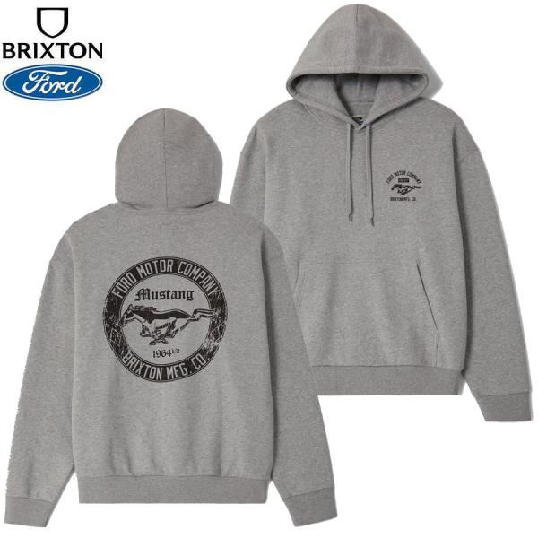 BRIXTON FORD MUSTANG HOOD HEATHER GREY 23181 ブリクストン フォード コラボレート マスタング プルオーバー パーカ フード ヘザーグレー メンズ 送料無料