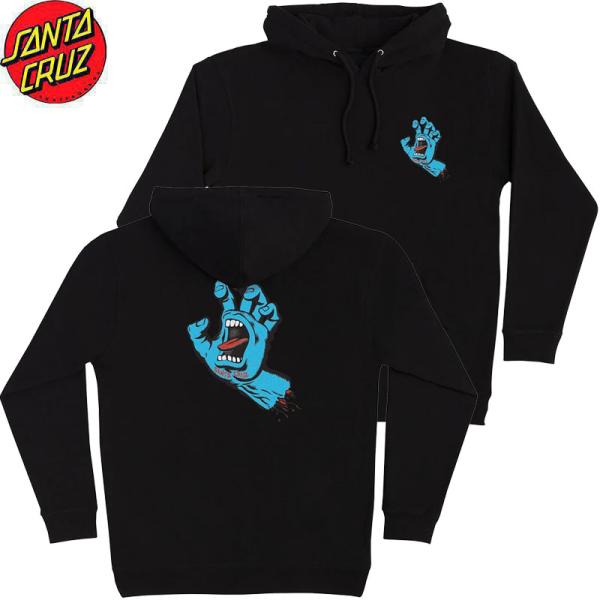 SANTA CRUZ SCREAMING HAND P/O HOOD  PARKABLACK サンタクルーズ スクリーミング ハンド プルオーバー スエット パーカ フーディー ブラック 送料無料