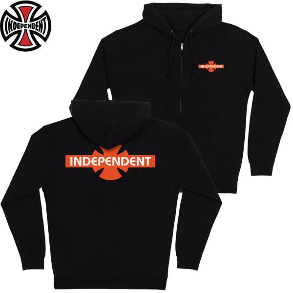 INDEPENDENT OGBC LEGACY ZIP HOODED SWEAT SHIRT BLACK CROSS インディペンデント レガシー ヘビーウェイト フルジップ パーカー ブラック 復刻 送料無料