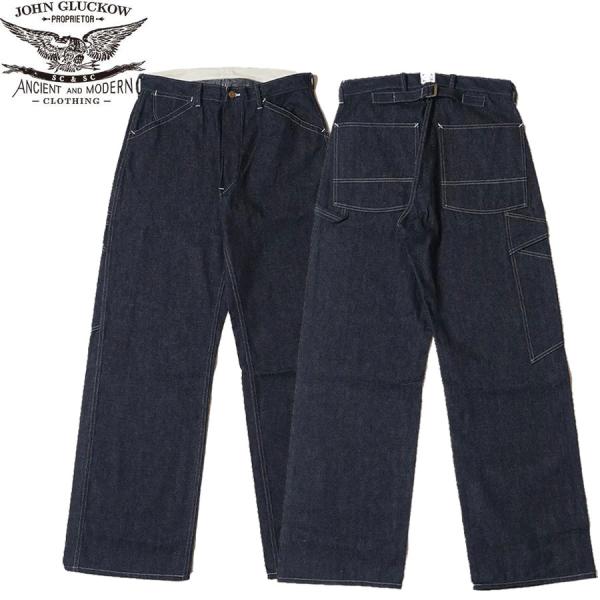 JOHN GLUCKOW ジョン グラッコー Lot JG-12 late 30s to early 40s Ironworkers Trousers ONE WASH デニム トラウザース インディゴ ウェアハウス 送料無料