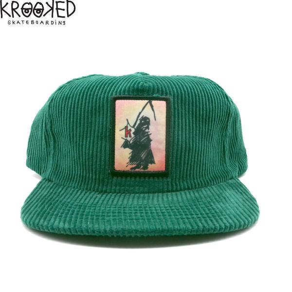 KROOKED PEAPER CORDUROY SNAPBACK CAP EMERALD GREEN クルキッド