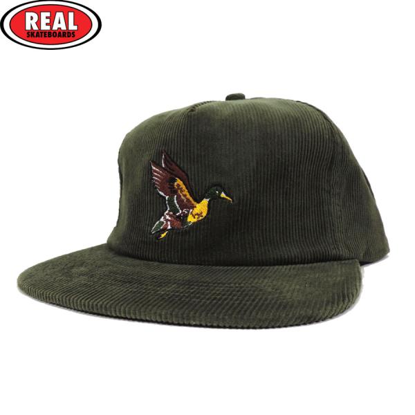 リアル スケートボード スナップバック キャップ コーデュロイ ダーク