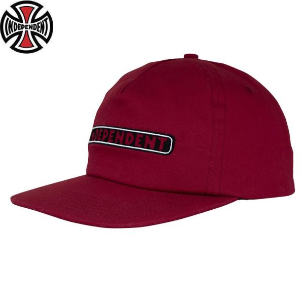 INDEPENDENT TRUCK COMPNY INDY BAR LOGO SNAPBACK CAP BURGUNDY