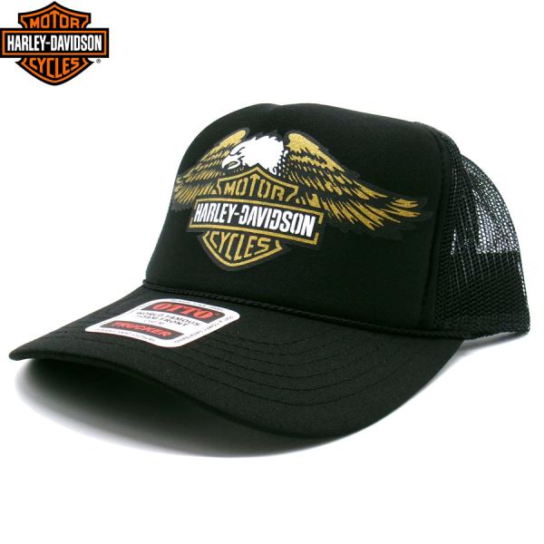 HARLEY DAVID SON SCREAMING EAGLE CURVED BILL TRUCKER HAT CAP BLACK