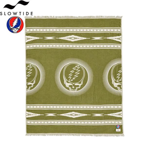 SLOWTIDE GREATFUL DEAD Fillmore Driftweave Beach Blanket GREEN