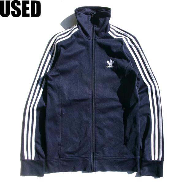 USED-364】 adidas TRACK JACKET JERSEY NAVY アディダス トラック