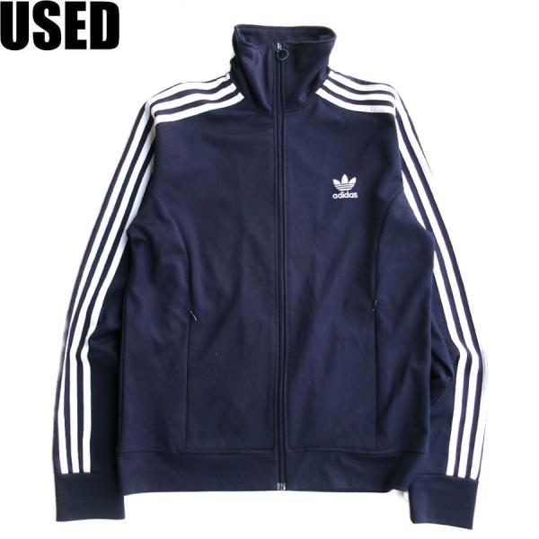 USED-343】adidas TRACK JACKET JERSEY NAVY アディダス トラック