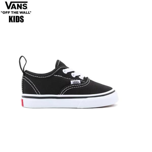 バンズ トドラー オーセンティック ブラック/トゥルーホワイト ゴム紐 キッズ 子供用 スニーカー 靴 VANS TODDLER AUTHENTIC ELASTIC LACE BLACK TRUE WHITE