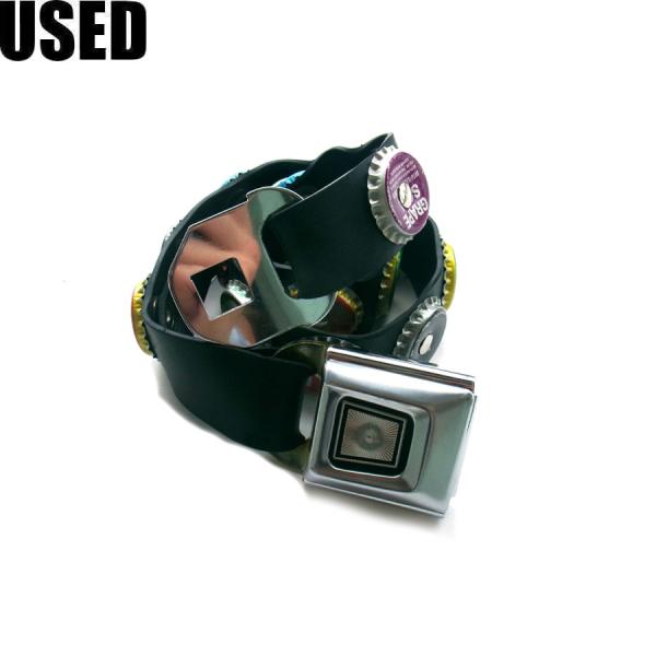 USED-221】BELT BOTTLE CAP SEAT BELT BLACK ベルト ボトル