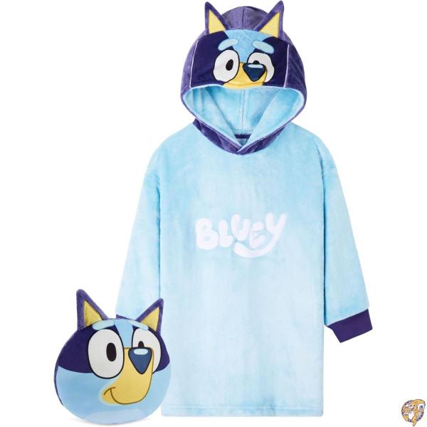 Bluey ブランケット パーカー 子供用 快適 暖かい フリース ウェアラブル ガールズ ギフト