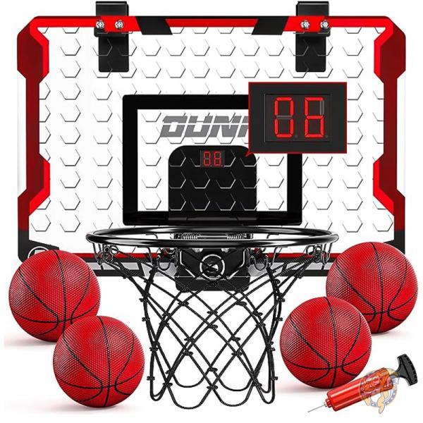 バスケットボールフープ 屋内用 ボール4個/電子スコアボード付き スポーツ遊具 TEMI