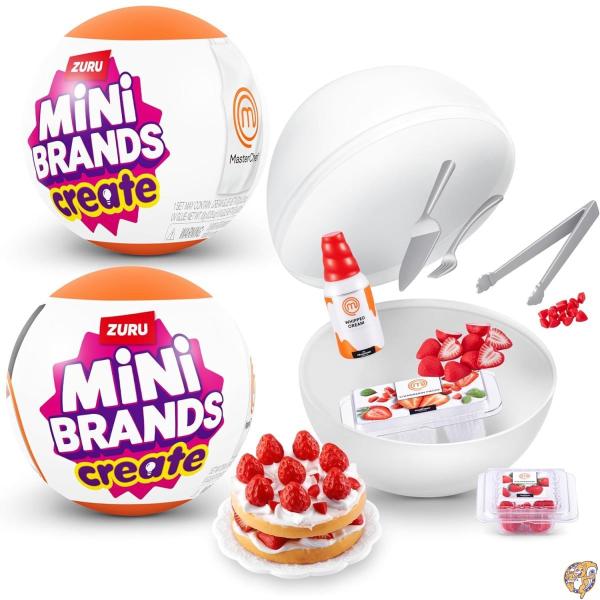 Mini Brands マスターシェフシリーズ1 (2パック) - MasterChefの料理を11枚集めて作れましょう。DIY樹脂プレイ