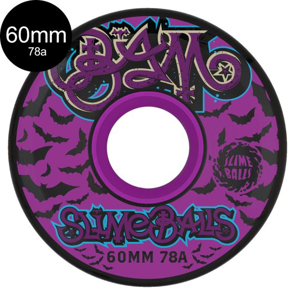 スライムボールズ SLIME BALLS 60mm BAM MARGERA OG SLIME BLACK 78A WHEELS ソフトウィール バム・マージェラ 4個セット スケートボード(2606)