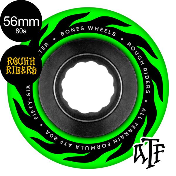 ボーンズ ウィール BONES WHEELS 56mm ATF ROUGH RIDER ETERNAL FLAME 80A WHEELS ソフトウィール 4個セット ラフ・ライダー クルージング (2502)