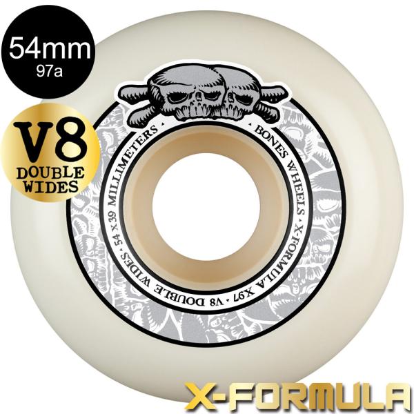 ボーンズ ウィール BONES WHEELS 54mm X-FORMULA V8 DOUBLE WIDES 97A WHEELS ハードウィール 4個セット X97 スケートボード スケボー (2604)