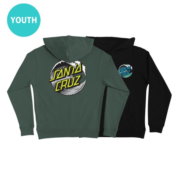 サンタクルーズ SANTA CRUZ WAVE DOT HOODED SWEATSHIRT YOUTH プルオーバーパーカー ユースサイズ  子供用 キッズ P/O フード スケートボード (24FA)