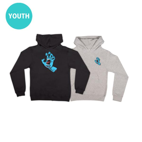 サンタクルーズ SANTA CRUZ SCREAMING HAND PULLOVER HOODED SWEATSHIRT YOUTH プルオーバーパーカー ユースサイズ ブラック スクリーミングハンド (21FW)(CP)