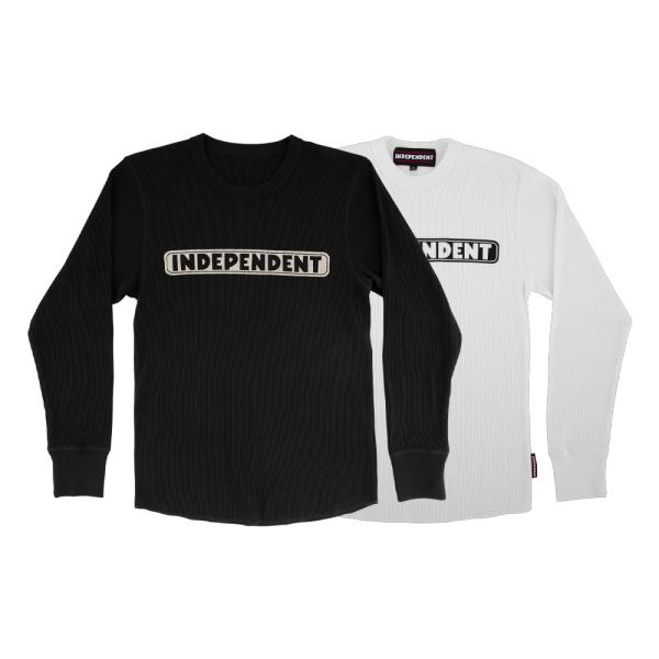 インディペンデント INDEPENDENT BAR LOGO L/S THERMAL TOP サーマルニット ワッフル スケートボード ストリート スケボー （25FA）
