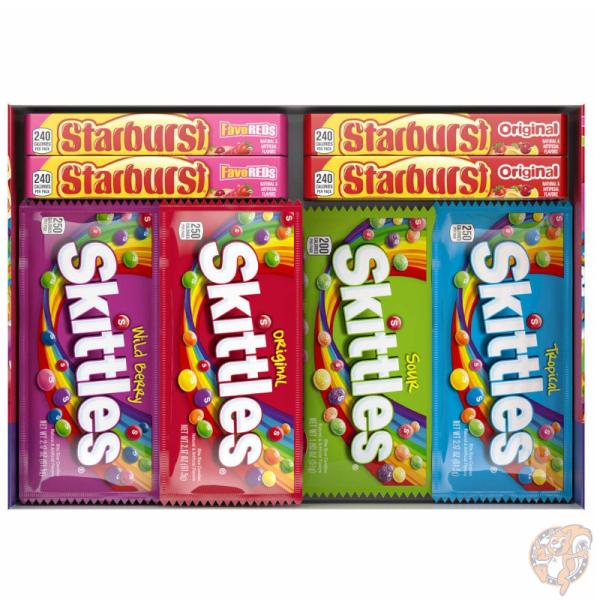 アメリカの人気お菓子 SKITTLES & STARBURST キャンディ バラエティミックス 30個入り 1.7kg ボックス
