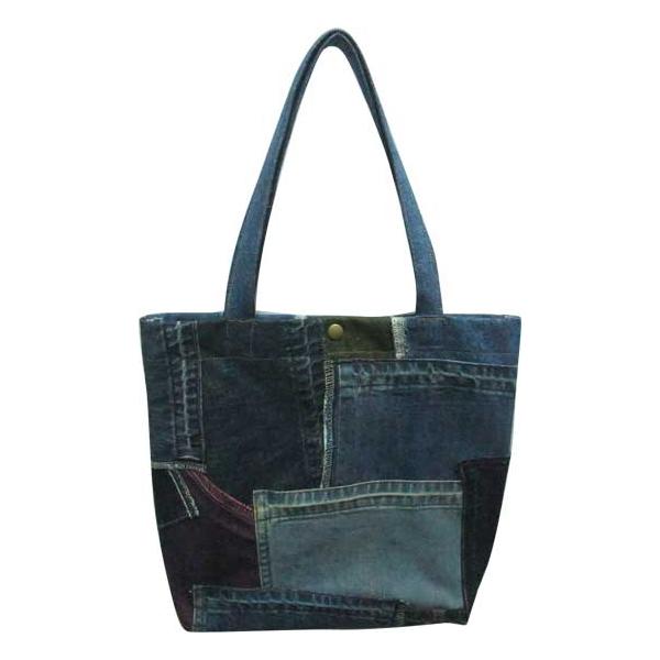 リメイクバッグ ジーンズ デニム トートバッグ パッチワーク BAG1-145