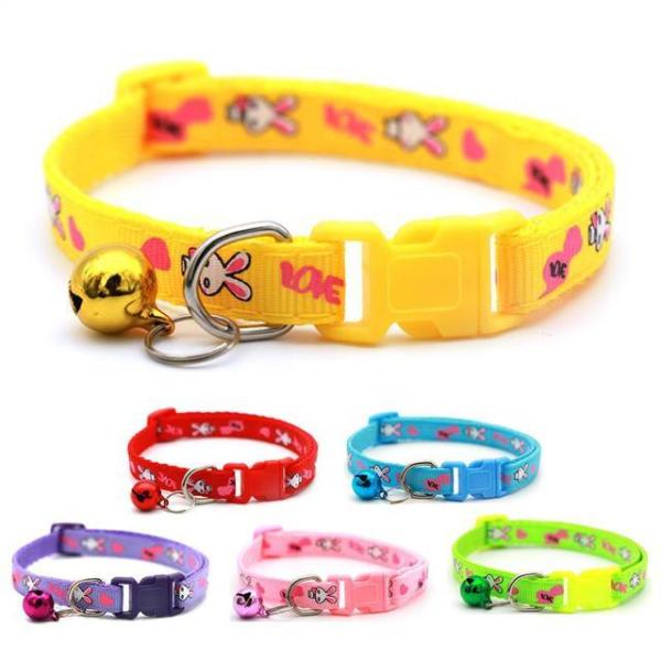 猫と犬用のベル付き首輪,イースターバニーカラー,バックル付きネックレス,ペット用品,アクセサリー,ウサギ