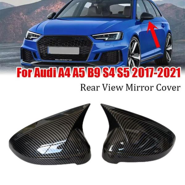 車のバックミラーカバー,ウィングキャップ,外部ドアハウジング,シェルトリム,アウディa4,b9,s4,a5,s5,2017, 2018, 2019,