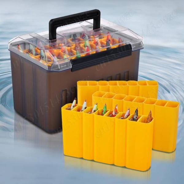 24 グリッドプラスチック釣りボックスイカジグコンテナウェブフットタコエギ収納オーガナイザーボックスハードルアー海ツールケース釣りボックス
