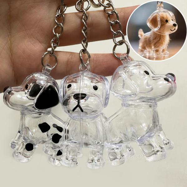 猫犬キーホルダーペットの毛収納ボックスかわいいペットの毛皮コレクションメモリDIYペンダントバッグデコレーションハンギングお土産ギフト