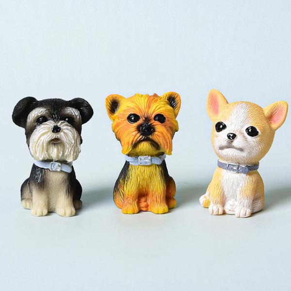 車の装飾品かわいい漫画の犬アクションフィギュア女の子のためのギフト自動ダッシュボード犬人形車の装飾
